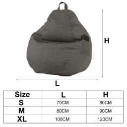 Adults Children Bean Bag Cover Large Lazy Sofa Chair Cover without Filler Cotton Linen Beanbag Chair Seat Ottoman Puff Sac
