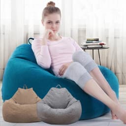 Adults Children Bean Bag Cover Large Lazy Sofa Chair Cover without Filler Cotton Linen Beanbag Chair Seat Ottoman Puff Sac