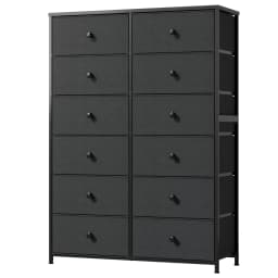 EnHomee Dresser With 12 Drawers, Tall Dressers For Bedroom With Wood Top Metal Frame, Chest Of Drawers For Living Room, Closets,