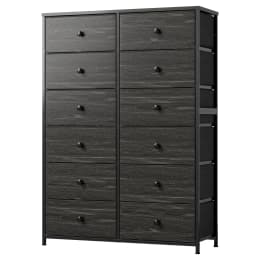 EnHomee Dresser With 12 Drawers, Tall Dressers For Bedroom With Wood Top Metal Frame, Chest Of Drawers For Living Room, Closets,