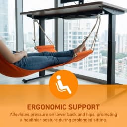 Ergonomic Adjustable Foot Hammock Portable Tool-free Desk Foot Rest Foldable Breathable Office Foot Support Airplane Travel