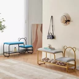 Integrated Shoe Changing Stool And Shoe Cabinet for Home Entrance Simple Design Door with Changing Stool at Entrance