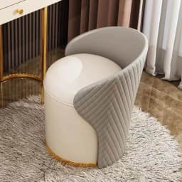 Bedroom light luxury dressing stool Internet celebrity makeup chair dressing table back chair solid wood rotatable makeup stool