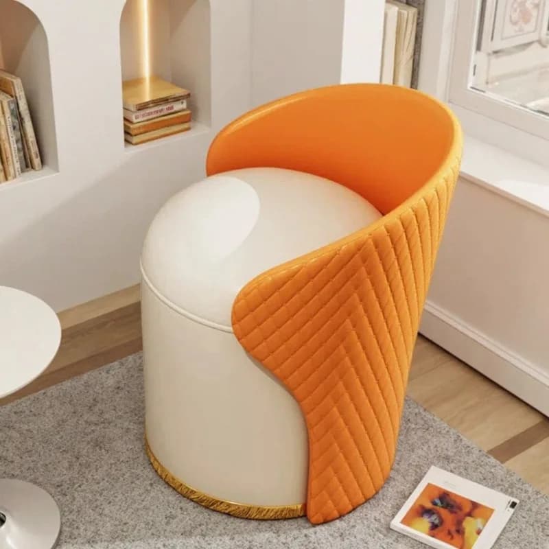 Bedroom light luxury dressing stool Internet celebrity makeup chair dressing table back chair solid wood rotatable makeup stool