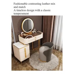 Bedroom light luxury dressing stool Internet celebrity makeup chair dressing table back chair solid wood rotatable makeup stool