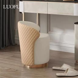 Bedroom light luxury dressing stool Internet celebrity makeup chair dressing table back chair solid wood rotatable makeup stool