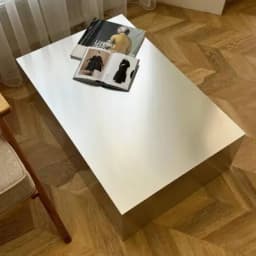 AG-Moder Art Deco Stainless Steel Rectangle Side Table for Living Room Home Decor@