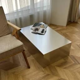 AG-Moder Art Deco Stainless Steel Rectangle Side Table for Living Room Home Decor@