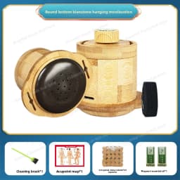 1PCS Bianshi moxibustion jar, portable home moxibustion anti-scalding bamboo and wood suspended moxibustion jar,