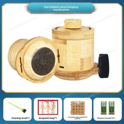 1PCS Bianshi moxibustion jar, portable home moxibustion anti-scalding bamboo and wood suspended moxibustion jar,