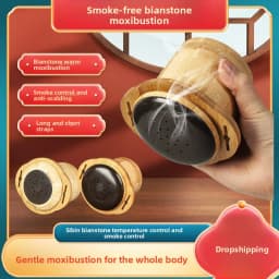 1PCS Bianshi moxibustion jar, portable home moxibustion anti-scalding bamboo and wood suspended moxibustion jar,