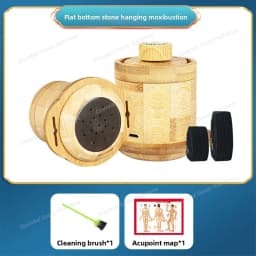 1PCS Bianshi moxibustion jar, portable home moxibustion anti-scalding bamboo and wood suspended moxibustion jar,