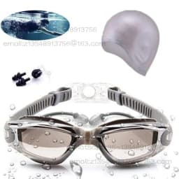 Swimming Goggles New One-piece Earplugs Waterproof and Anti-fog Swimming Goggles Swimming Cap Ear Protector Waterproof
