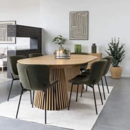 Home High Class Modern Art Deco Wooden Extendable 72 Inches Round Real Wood Circle Dining Room Table with Extension