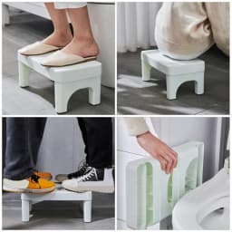 Toilet Stool Ottoman Folding Adults White Marble Poop Potty Training Step for Bathroom Short Child