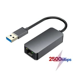 2-in-1 USB 3.0 2.5G Ethernet Adapter Type-C to RJ45 2500Mbps Rtl8156B Network Card Cat7/8 LAN Converter for NAS Laptop Desktop