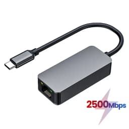 2-in-1 USB 3.0 2.5G Ethernet Adapter Type-C to RJ45 2500Mbps Rtl8156B Network Card Cat7/8 LAN Converter for NAS Laptop Desktop