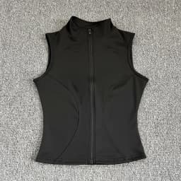 Women's Slim Fit Sport Sleeveless Top Quick Dry Elastic Stand Collar Yoga Fitness Clothing Summer Zipper