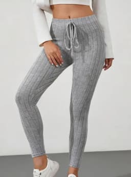 Women's Spring Casual Every Day Stretchy Leggings Solid Color Sports Pants with Elastic Waist Comfortable Stylish Casual Wear