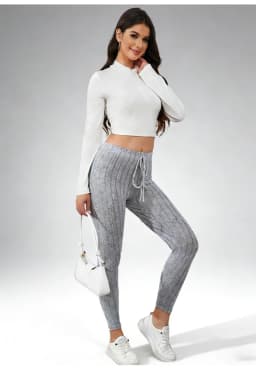 Women's Spring Casual Every Day Stretchy Leggings Solid Color Sports Pants with Elastic Waist Comfortable Stylish Casual Wear
