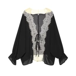 TFMLN Women Lace Patchwork Lantern Long Sleeve Shirt Top Tie-up Loose Sheer Blouse Elegant Irregular High Street Fashion Lady