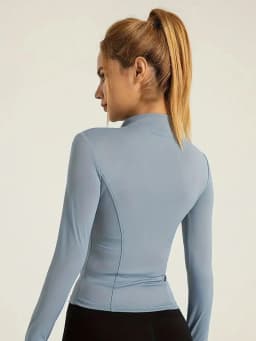 Fitness Wear Long-Sleeved Female Internet Celebrity Slimming Stand-Up Collar Sports Jacket Training Clothes Slimming Running