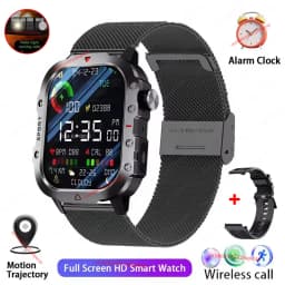 2026 New Military Smart Watch Men IP67 3ATM Outdoor Sports Fitness Tracker Blood Pressure Health Monitor BT Calls GPS Smartwatch