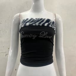 Women's Sexy Slim Fit Y2K Leopard Print Vest Strapless Top Short Style Navel Exposed Casual Summer Fashion Letter Hot Drilling