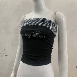 Women's Sexy Slim Fit Y2K Leopard Print Vest Strapless Top Short Style Navel Exposed Casual Summer Fashion Letter Hot Drilling