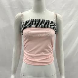 Women's Sexy Slim Fit Y2K Leopard Print Vest Strapless Top Short Style Navel Exposed Casual Summer Fashion Letter Hot Drilling