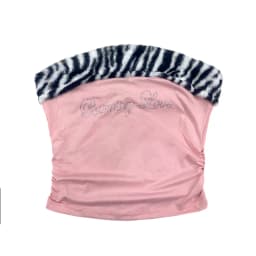 Women's Sexy Slim Fit Y2K Leopard Print Vest Strapless Top Short Style Navel Exposed Casual Summer Fashion Letter Hot Drilling