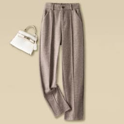 Woolen Herringbone Harem Pencil High Waist Korean Fashion Women's Pants Casual Office Lady Trousers Thick Suit Pants For Women