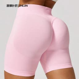 ZHEJIN Seamless Women Yoga Shorts High Waist Workout Gym Shorts Scrunch Butt Lift Biker Shorts Tummy Control Push Up Fitness