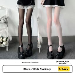Sexy Fiing Net Stoings Bla And White Ultra-Thin Women's Leggings Thin Model Trendy Anti-ch Summer Trousers
