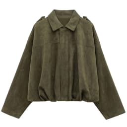 HXAO Women's Bomber Jacket Lapel Long Sleeve Zipper Suede Jacket Women 2025 High Street Cropped Racing Jackets Coats Outerwears