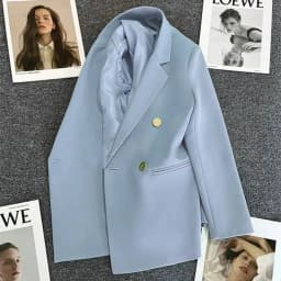 Women Suit Blazer Elegant Coat 2025 Spring Autumn Fashion Korean Blazer Luxury Double Breasted Jacket Solid Ladies Tops Clothes