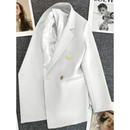 Women Suit Blazer Elegant Coat 2025 Spring Autumn Fashion Korean Blazer Luxury Double Breasted Jacket Solid Ladies Tops Clothes