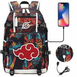 Akatsuki Itachi Sharingan Naruto School Backpack For Girls Boys Black Anime Backpack Schoolbag Capacity Mochilas For Teens Gift