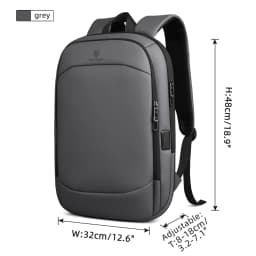 HK Business Backpack for Men 17 Inch Laptop Backpack with USB Port Slim Expandable Waterproof Travel Bag Large Work Computer Bag
