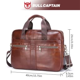 BULLCAPTAIN Men Briefcase Bag High Quality Business Leather Shoulder Messenger Bags Office Handbag 14 inch Laptop Bag