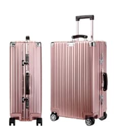 Top Quality Aluminum-Magnesium Alloy Vintage Suitcase, 20/24/26/29 Inch Lightweight Travel Trolley Luggage With Leather Handle