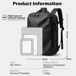 BANGE Anti-Theft Vacuum Compression Backpacks Men Travel Backpack Lock Bag Large Capacity 16 Laptop Bags For School Cabin Bags