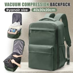 Ryanair 40x30x20 Travel Backpack Vacuum Compression Backpack with Pump, Wizzair Cabin Bag 15.6" Laptop Travel Bag,Storage Bag