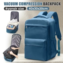 Ryanair 40x30x20 Travel Backpack Vacuum Compression Backpack with Pump, Wizzair Cabin Bag 15.6" Laptop Travel Bag,Storage Bag