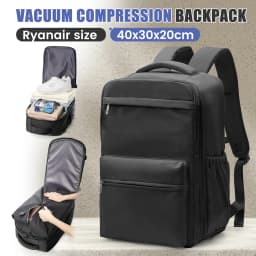 Ryanair 40x30x20 Travel Backpack Vacuum Compression Backpack with Pump, Wizzair Cabin Bag 15.6" Laptop Travel Bag,Storage Bag