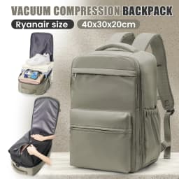 Ryanair 40x30x20 Travel Backpack Vacuum Compression Backpack with Pump, Wizzair Cabin Bag 15.6" Laptop Travel Bag,Storage Bag