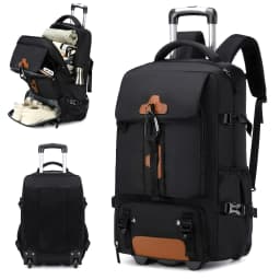 Rolling Backpack Large Capacity Travel Backpack with Wheels Carry On Luggage Backpack for Men Outdoor Trolley Travel Backpack