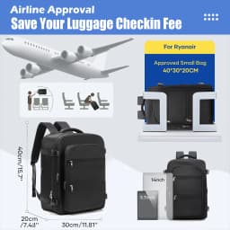 Ryanair 40x30x20 Travel Backpack,Airplane Cabin Backpack For EasyJet Wizzair, Vacuum Compression Backpack Men Laptop Backpack