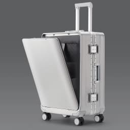 KLQDZMS Front Opening Compartment Multifunctional Aluminum Frame Luggage 20/24/26 Inch Large Capacity Password Travel Suitcase