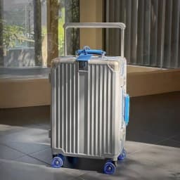 Aluminum Frame Wide Handlebar Rolling Luggage with Colorful Silent Spinner Wheels and TSA Lock Large Capacity Trolley Suitcase